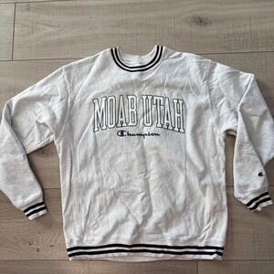 Champion Reverse Weave Moab Utah Sweatshirt – Gray Vintage Sport Crewneck (L)
